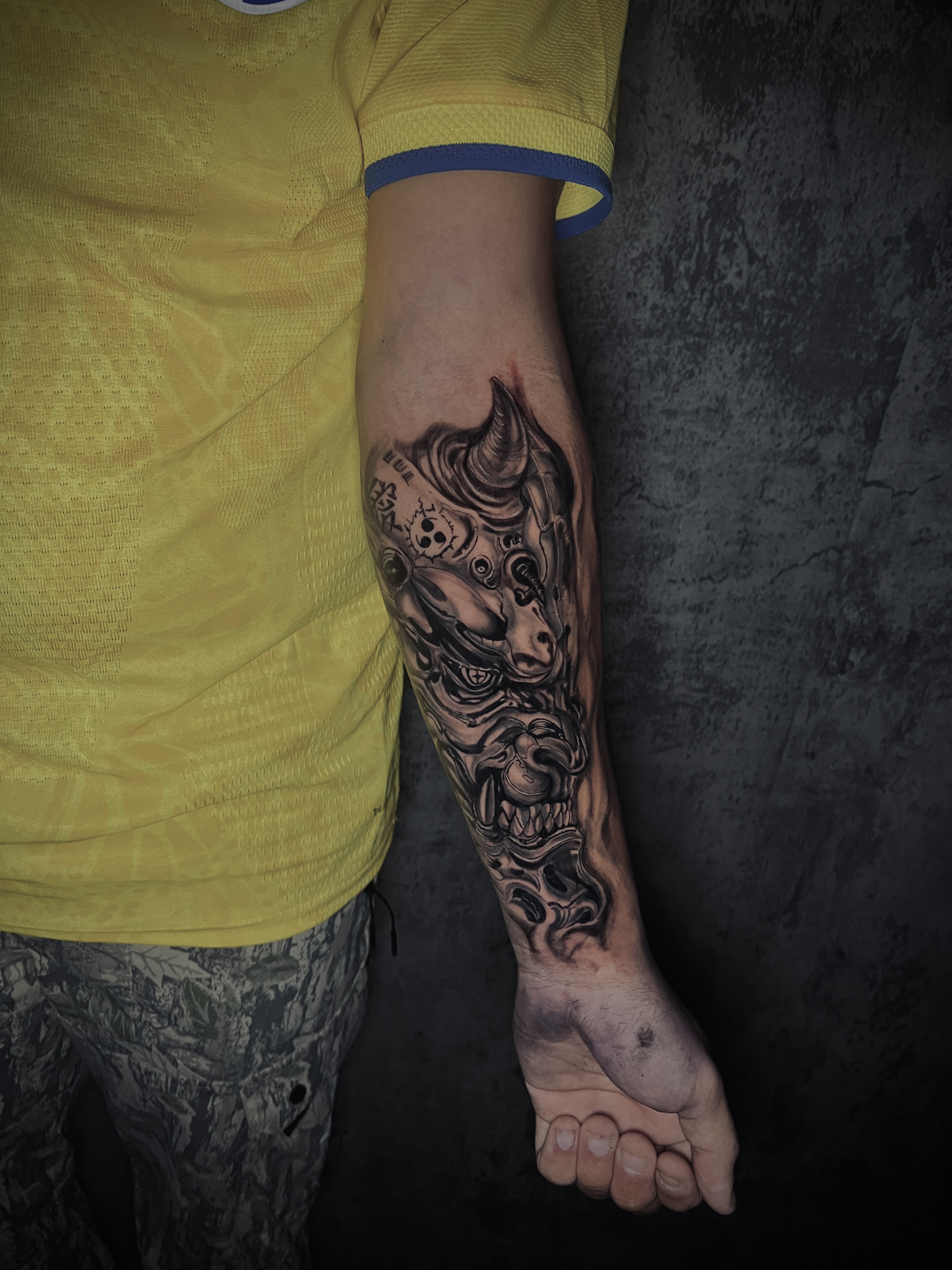 Oni demon forearm sleeve